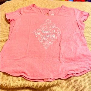 “Travel, Live, Explore” Pink Shirt